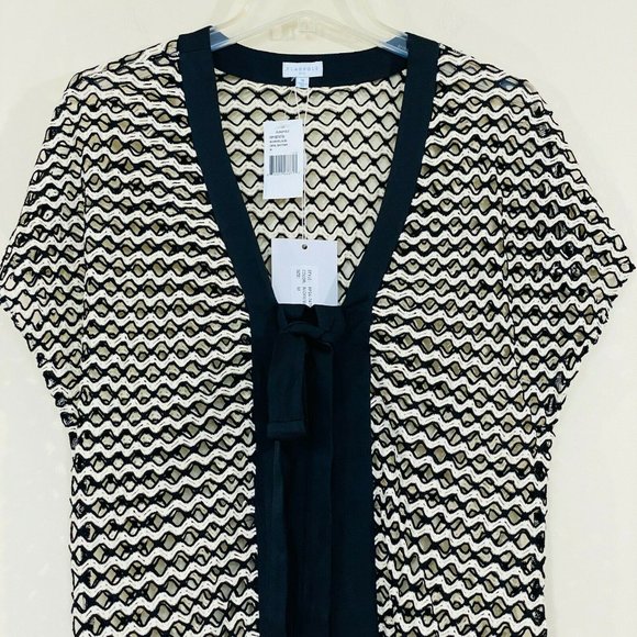 Flagpole NYC Swim Ivory/Black Italian Lace Opal Kaftan, Medium, NWT - Picture 3 of 9